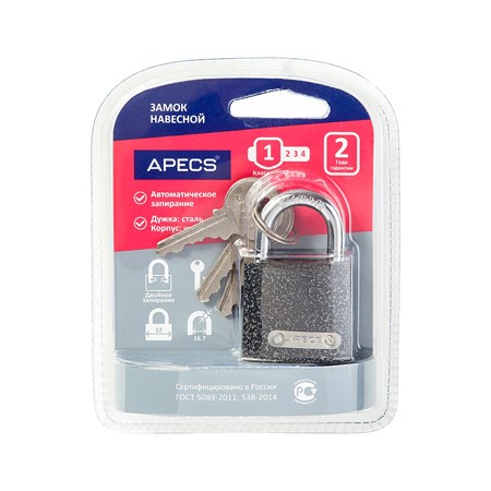 Замок навесной Apecs PD-01-32-Blister