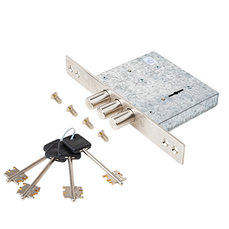 Замок врезной сувальдный Apecs Premier T-57/S8-NI (4 keys, 60mm)