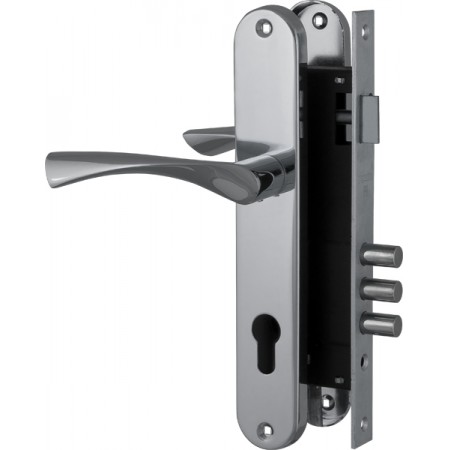 Корпус замка в комплекте с ручкой SET F9011W/B CP