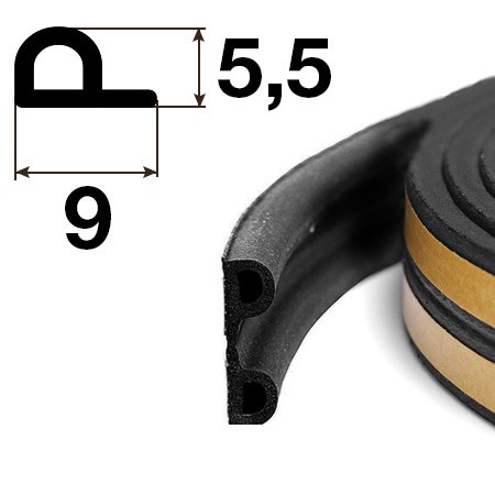 Уплотнитель самоклеящийся Apecs P-9*5,5-BL (100м)