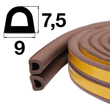 Уплотнитель самоклеящийся Apecs D-9*7,5-BR (100м)