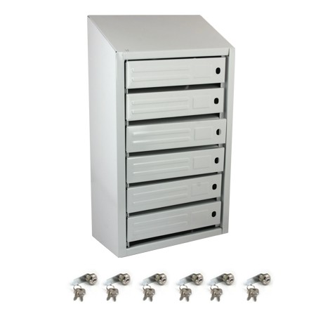 Ящик почтовый вертикальный 6-и секционный с задней стенкой