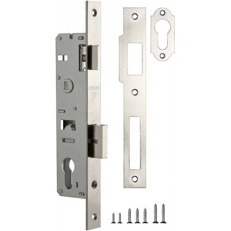 Корпус узкопрофильного замка с защелкой 153-30/85 CP (хром) меж. осев. расcт. 85 мм