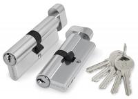 Цилиндровый механизм ФУАРО - FUARO ZM 80 mm (35 вертушка-45 ключ) никель