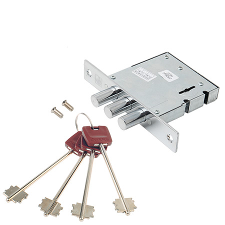 Замок врезной сувальдный Avers T-47/S6-CR (w/o BP, w/o DP, 4 keys, shank 75mm)