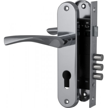 Корпус замка в комплекте с ручкой SET F1511W/B CP