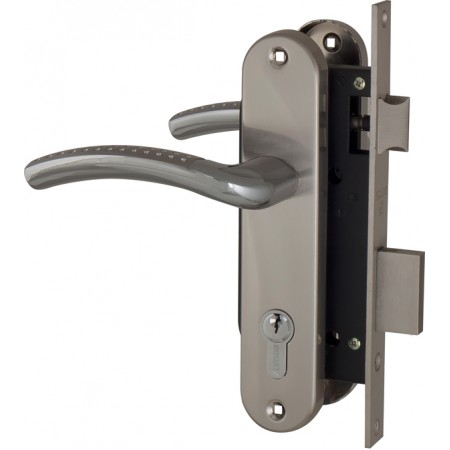 Замок врезной в комплекте с ручкой SET F1613 SN/CP