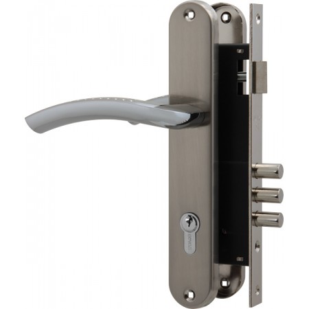 Замок врезной в комплекте с ручкой SET F9013 SN/CP