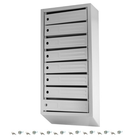 Ящик почтовый вертикальный 8-и секционный с задней стенкой