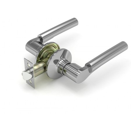 Ручка защелка  883 SNCP-P (мат. никель/хром) без. фик.