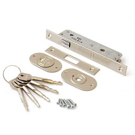 Замок врезной KALE KILIT 201F-BS20-NI-5KEY-(SP, Ros)-STB 201F0000002