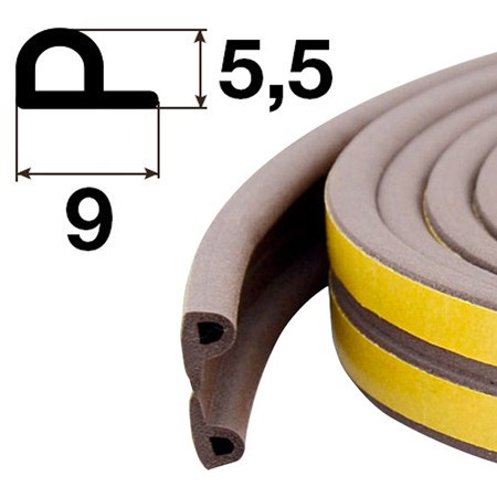 Уплотнитель самоклеящийся Apecs P-9*5,5-BR (100м)