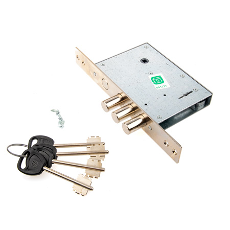 Замок врезной ГАРДИАН-3004-4кл длин.кл. ЗК303Н-01