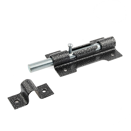 Засов накладной основной "Делга" с круглым ригелем (серебро)