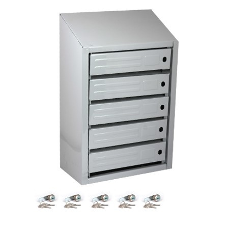 Ящик почтовый вертикальный 5-и секционный с задней стенкой