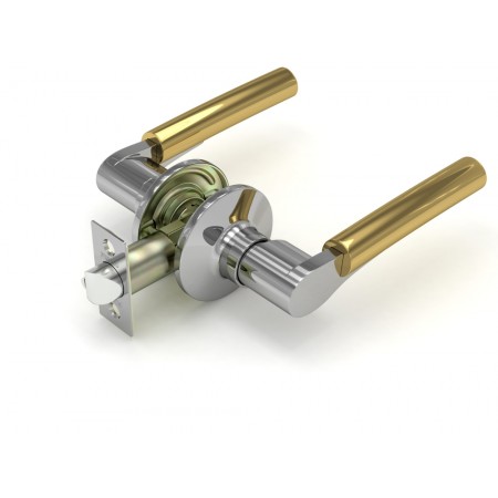 Ручка защелка  883 PBCP-P (золото/хром) без. фик.