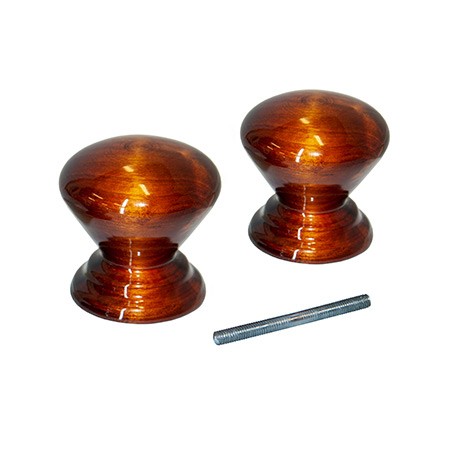 Ручка-кнопка ЙО-КРАСН.ДЕРЕВО (конус)