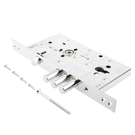 Замок врезной KALE KILIT 252R-85BS60-CP-(w/o SP, w/o Ros)-PB 252R0000078