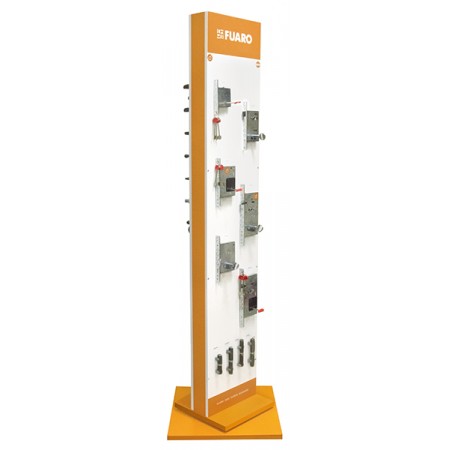 СТЕНД FUARO F2_2 (сплошной белый) - напольный 2х сторонний с товаром 2017