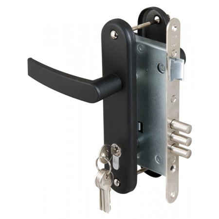 Замок врезной ЗВ4-3 (3 риг.) черн. /78401/