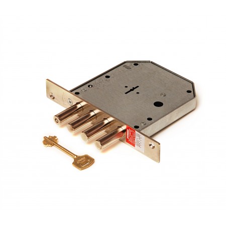 Замок врез. Базальт 1.05.01  никель, сувальдный, стержни 4шт, диаметр 14мм