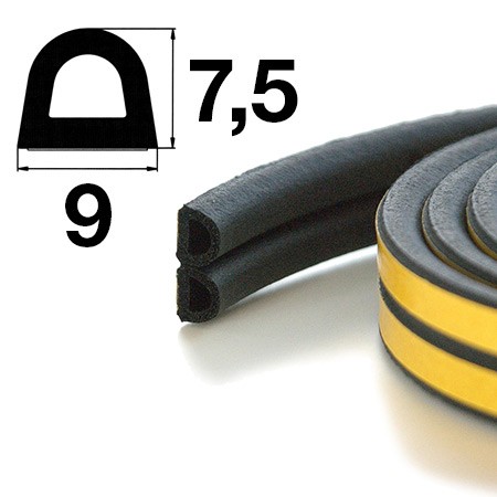 Уплотнитель самоклеящийся Apecs D-9*7,5-BL (300м)