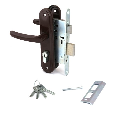 Замок врезной Омега-ЗВ4.2.02 (коричневый) эконом