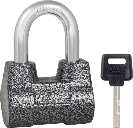 Замок навесной PL-2055 (55 мм) 4 " фин."  кл. БЛИСТЕР