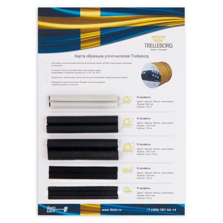 КАРТА образцов уплотнителей Trelleborg
