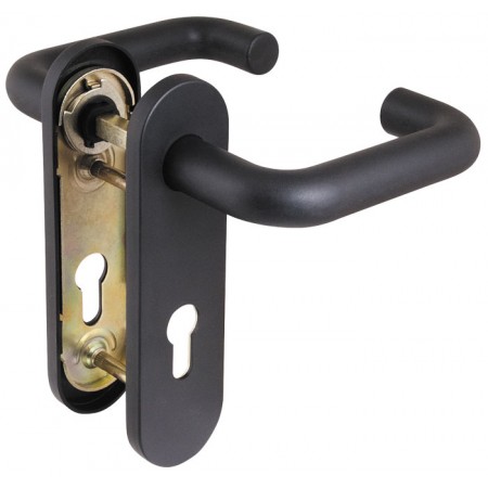 Ручка дверная DH-0433 NE (ЧЕРНАЯ) с пружиной для замка (FL-0432, 0433, 0434), НЕЙЛОН