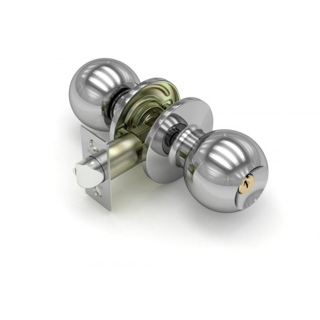 Ручка защелка  672 CP-E (хром) кл/фик.