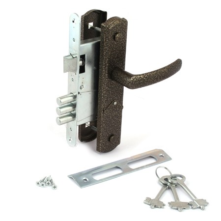 Замок врезной сувальдный Avers ЗВ9-4-1-4 (бронза) с подпружиненными ручками