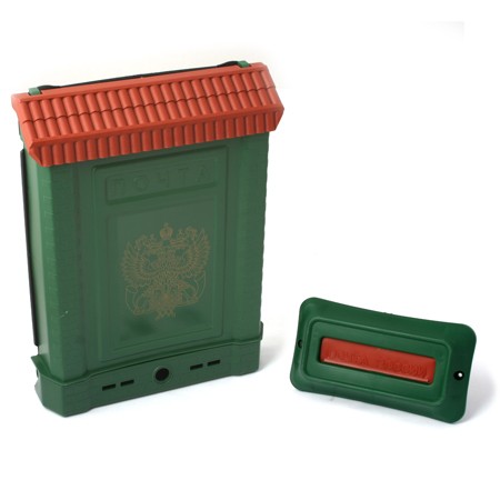 Ящик почтовый ПРЕМИУМ с пл. защелкой и накладкой (зеленый, с орлом)