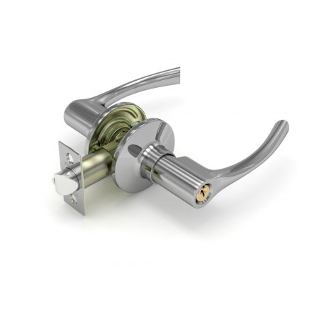 Ручка защелка  829 CP-E (хром) кл/фик.