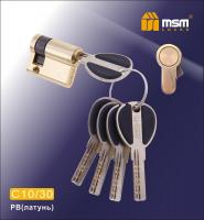 Цилиндровый механизм МСМ CW30-10 мм латунь Перфо - ключ