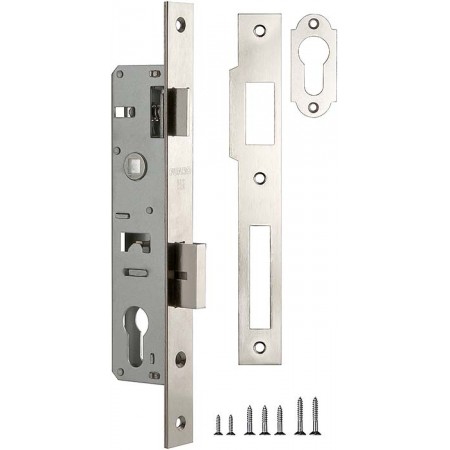 Корпус узкопрофильного замка с защелкой 153-25/85 CP (хром) меж. осев. расcт. 85 мм