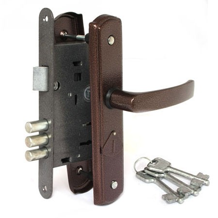 Замок врезной ЗВ 9-4-1-4-09 (медь)