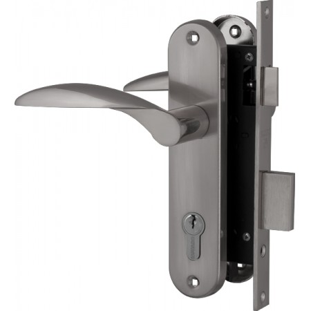 Замок врезной в комплекте с ручкой SET F1612 SN