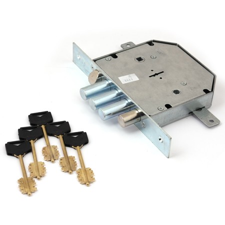 Замок врез. RеХ.3.10 (аналог 1.06.42) 6-ти сувальдный, цинк, 3 стержня Ф 18мм, 5 кл. (левый)