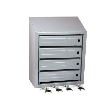 Ящик почтовый вертикальный 4-х секционный с задней стенкой