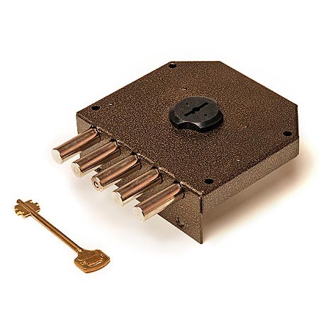 Замок накл. Базальт 1.05.53 МА никель, сувальдный, стержни 5 шт. Ф14мм, медный антик
