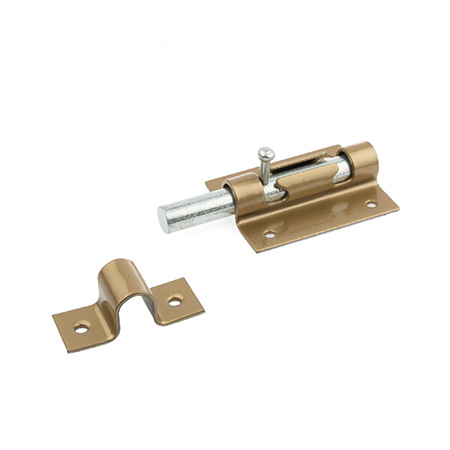 Засов универсальный "Делга" с круглым ригелем (золото)