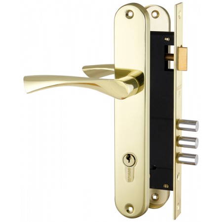 Замок врезной в комплекте с ручкой SET F9011 GP