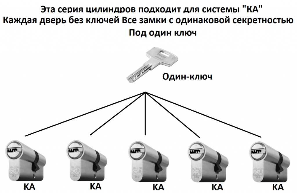 Система ключ. 2201.22.01 Цилиндровый механизм. Система мастер ключ. Набор цилиндров под один ключ. Личинки замков с одним ключом.