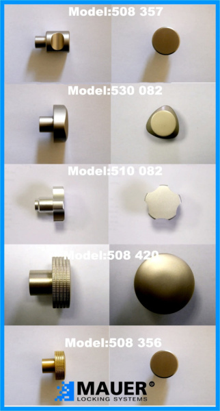 530 082 треугольная вертушка, кноб MAUER никель, латунь, ZAMAC knob