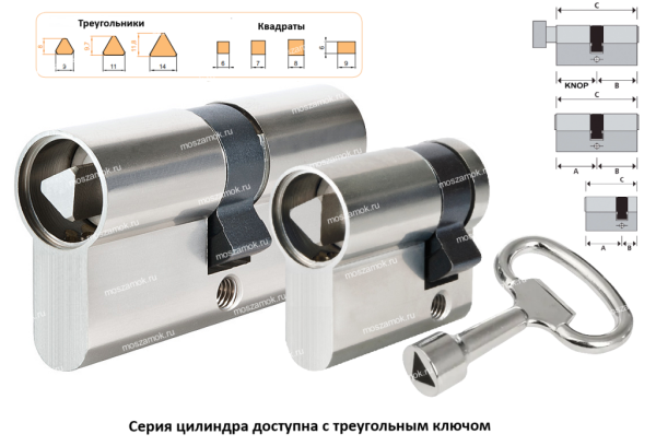 Цилиндровый механизм Apecs SM-70(30/40C)-C-NI