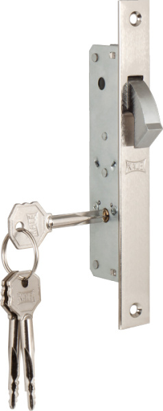 Замок врезной KALE 201F (20 mm) Под один ключ крестообразный узкопрофильный