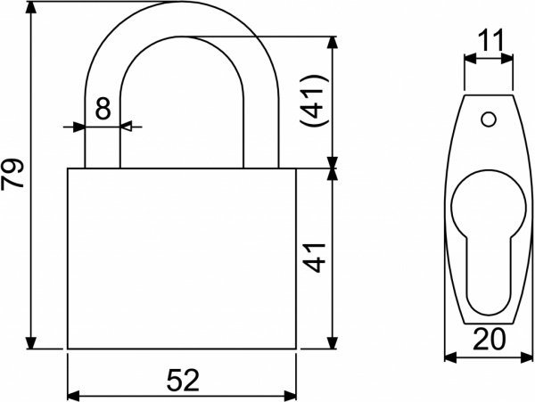 Навесной замок 'MAUER' ASSA-ABLOY 185.000