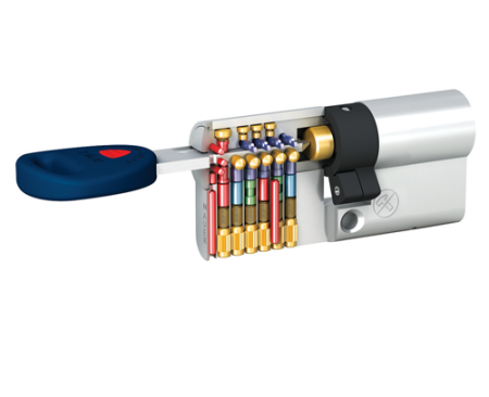 Цилиндровый механизм секретности для замка с повышенной степени надежности MAUER Assa-Abloy NW4 KC ключ/верт. 36x36 никел/латунь, 5 ключей